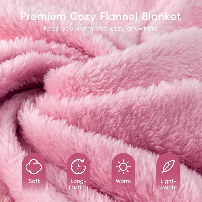urnexttour 4-in-1 Travel Pillow & Blanket Set with Eye Mask, Memory Foam Neck Support, 50x65 Inch Blanket, Storage Bag for Airplane, Car, Train, Home Travel Pink - Image 4