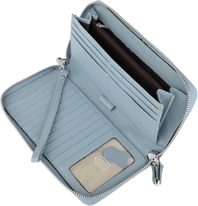 Small Compact Women Wallet RFID Blocking Genuine Leather Bifold Purse with ID Windows - Image 4