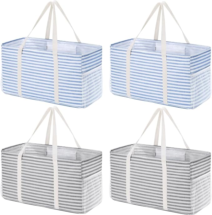 Lifewit Extra Large Tote Bag, Reusable Grocery Bags with Metal Wire Frame and Handles by Lifewit