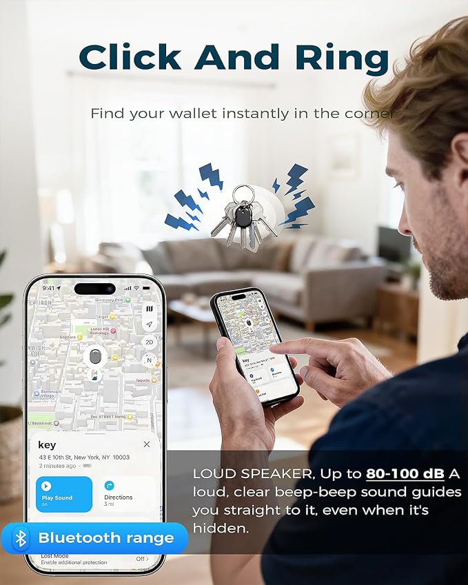 Air Tracker Tag, Bluetooth Tracker & Key Finder for Luggage, Wallet, Backpack, Works with Apple Find My (iOS Only) 1 Pack Item Smart Locator - Image 4