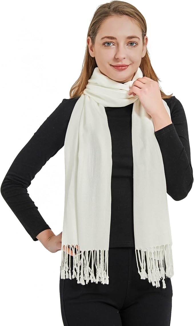 Soft Silky Pashmina Shawl Wraps Solid Colors Scarf for Wedding Evening Dresses - Image 5