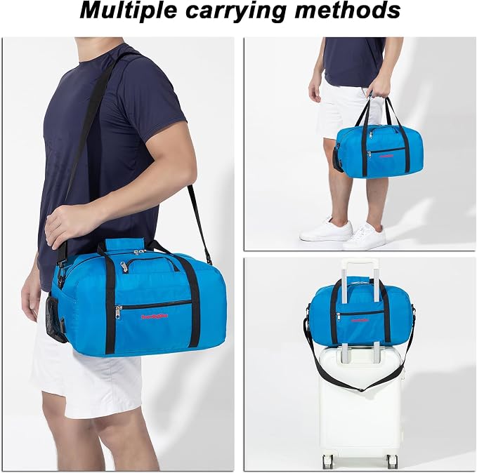 17x10x9 United Airline Personal Item Under Seat Duffel Bag With Free Pillow And USB Port (Royal Blue) - Image 5