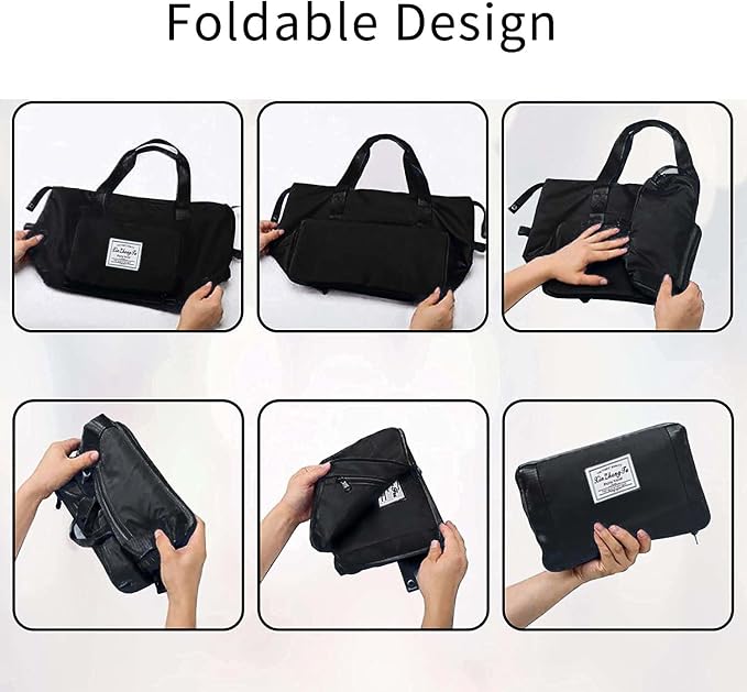 Large Capacity Foldable Travel Bag, Expandable Waterproof Carry on Bag, Dry and Wet Separation Spor Duffel Bags - Image 5