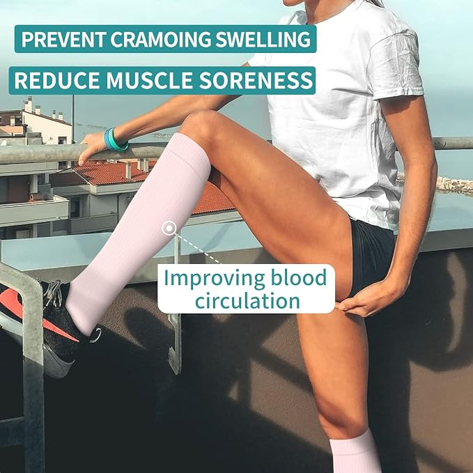 Compression Socks for Women & Men Circulation(6 pairs)-Graduated Supports Socks for Running, Athletic Sports - Image 4