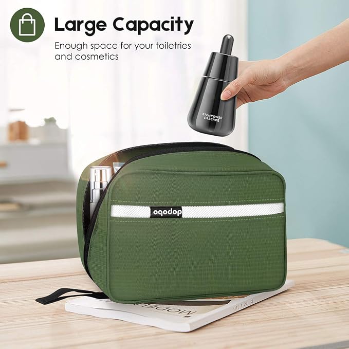 Travel Toiletry Bag for Women, Dopp Kit for Men, Waterproof Makeup Bag Shaving Bag with Hanging Hook, Portable Toiletry Organizer for Traveling and Camping - Image 2