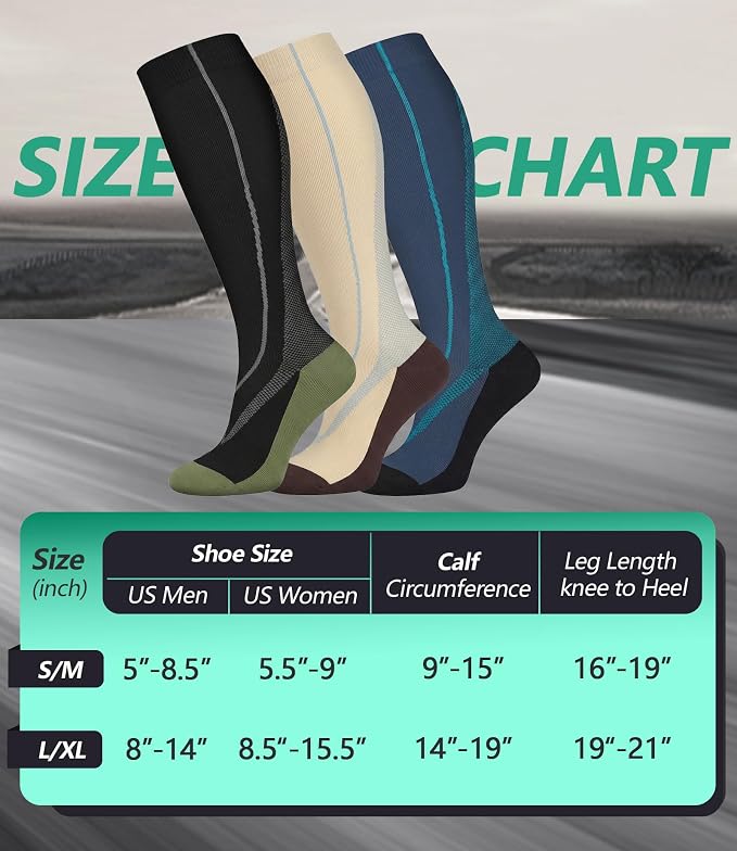 FuelMeFoot 3 Pack Copper Compression Socks - Compression Socks Women & Men Circulation - Best for Medical,Running,Athletic - Image 6