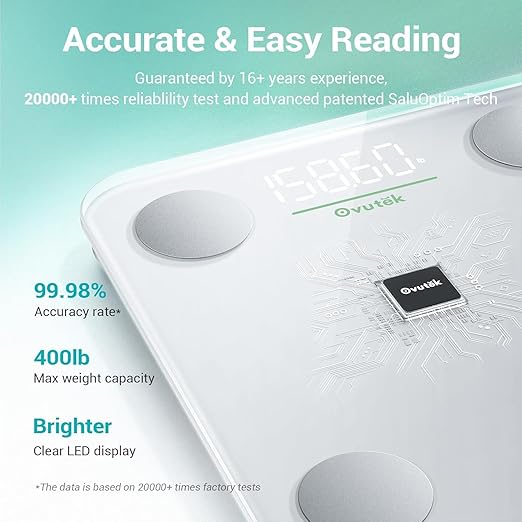 Smart Scale for Body Weight Digital Bathroom Scale with BMI Body Fat | Accurate Body Composition Scale for Home Families, Men, Women, the Elderly Use Weight Loss Tracking Compact Size 400lb - Image 4