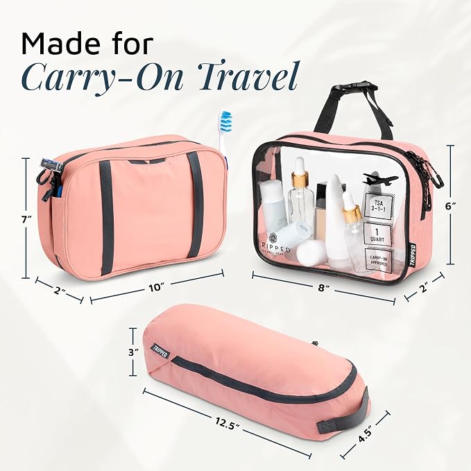 TRIPPED Travel Gear 3-Piece Travel Toiletry Bag Set | Includes Hanging Toiletry Bag, 311 TSA Liquid Bag, and Accessory Organizer Pouch with Lightweight Ripstop Construction - Image 6