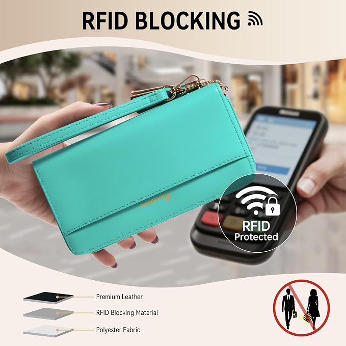 Travelambo Wristlet Wallet Women RFID Bifold Large Capacity Clutch Purse | Tassel, Zipper Coin Pocket, Card Holder Wallet, Gifts for Women - Image 3