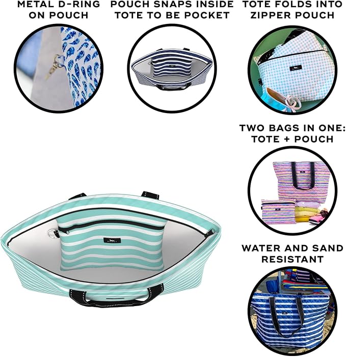 SCOUT Plus 1 Foldable Travel Tote Bag - 2 bags in 1 | Perfect travel companion that packs away easily into a zipper pouch for quick storage, water resistant, interior key clasp - Image 4
