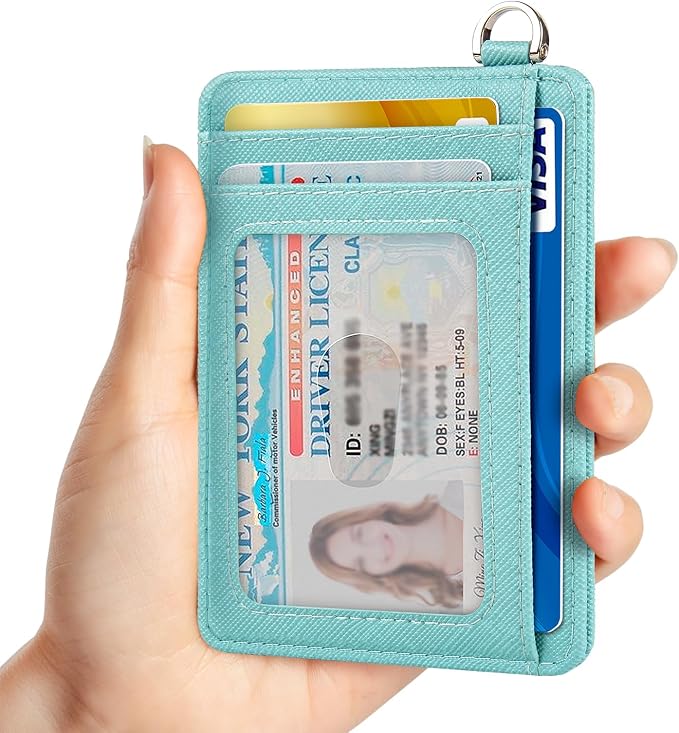 Slim Minimalist Front Pocket Wallet, RFID Blocking Credit Card Holder Wallet with Detachable D-Shackle for Men Women - Image 2