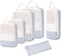 Narwey 6 Set Compression Packing Cubes for Travel Women Men, Travel Cubes for Carry On Suitcase, Durable Compression Luggage Organizer Bags by Narwey