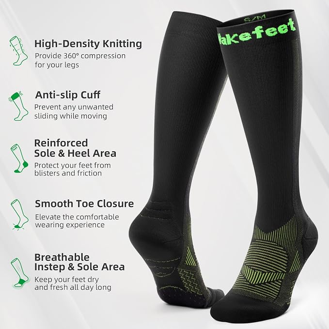 Compression Socks for Men Women 3 Pairs, Compression Stockings, Fragrance Flight Socks for Nurse,Pregnancy,Travelling, Runing, Circulation - Image 3