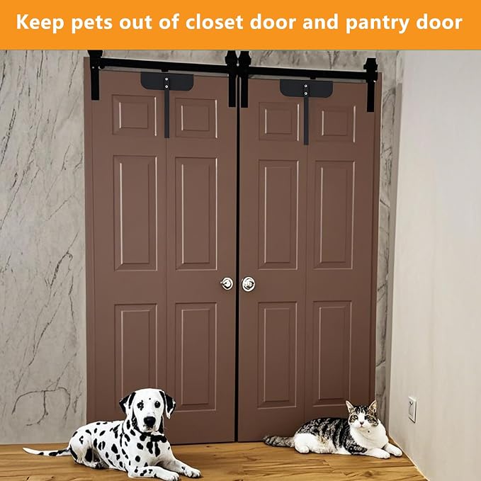Adjustable Metal Bi-fold Door Lock, Keep Safety, Black, 4 Pack | Bifold Door Lock Kit for 0.6-2 Inch Thick Doors, Protection Child and Pet Proof Bi-fold Door Lock for Closet Cabinet Pantry - Image 9