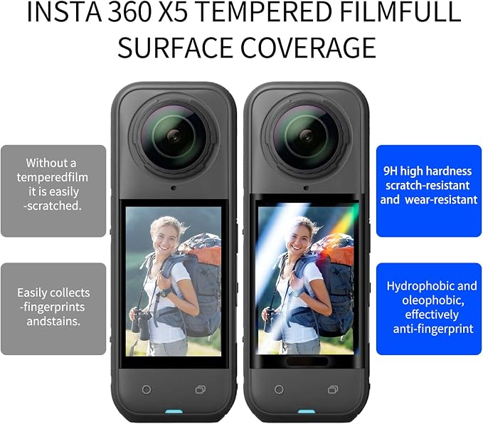 JasonMighty for Insta360 X5 Protective Accessories Kit | Camera Case,Silicone Cover,Lens Guards,Screen Tempered Glass ,Provide full camera protection,easy to install - Image 3