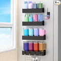 HuggieGems Metal Magnetic Water Bottle Holder for Refrigerator, Cup Holder Organizer for Stanley and Tumbler for Kitchen, 4 Pack, Jet Black by HuggieGems
