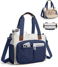 BAGSMART Canvas Tote Bag for Women, Small Work Tote Bag with Zipper | 30oz/40oz Tumble & 11 Pockets Travel Tote, Teachers/Nurses, Lightweight Canvas or Water-Resistant Puffer Taslon Crossbody Bag by BAGSMART
