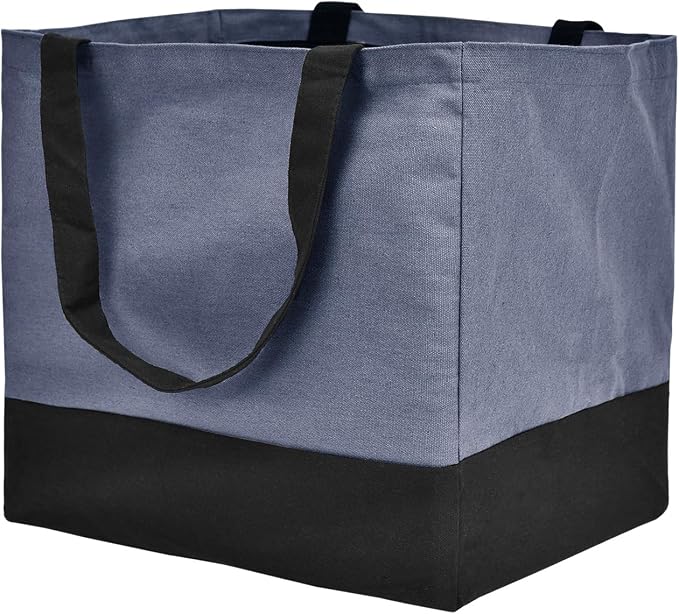Canvas Reusable Grocery Bags Heavy Duty, 8.3 gal Foldable Large Tote Bag with Handles, Holds 60 lbs Canvas Shopping Bags, 1 Pack by CNaiyunpin