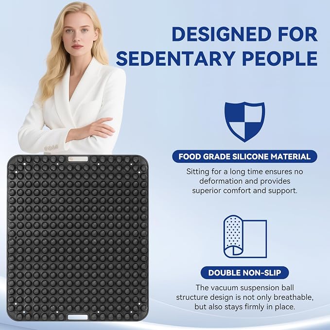 Cushion Lab Seat Cushion, Black | Long Sitting Hours, 3D Non-Slip, Office & Home Chair, Car Seats, Airplane Seat, Wheelchair, Desk Chair, Long Trips - Image 6