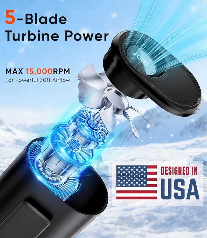 AI Portable Waist Fan, 6-Speed 15,000RPM Strong Turbo Airflow, 30H Cooling Battery Powered Personal Fan Rechargeable, Wearable Hands-Free Shirt/Belt/Body Fan for Travel, Work, Outdoor, Gift for Men - Image 2