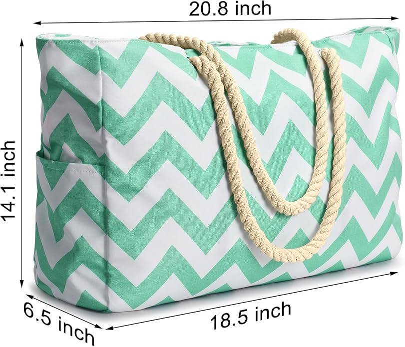 Becokan Beach Bags for Women Large Waterproof Beach Tote Bag Zipper Beach Bags Waterproof Sandproof Swim Pool Bag Large Tote - Image 6