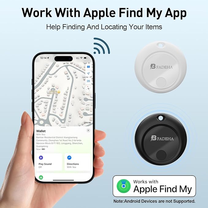 2026 [Apple MFi Certified] (iOS Only) Bluetooth Tracker Smart Finder for Apple Find My iPhone Keys Finder GPS Tracker, 5-10 Years Staying Power, Keys Finder and Item Locator for Wallet, Bags, Passport - Image 2