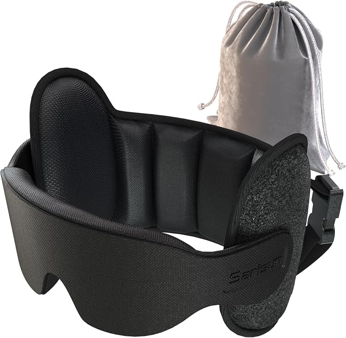 SARISUN Airplane Travel Pillow for Different Heights, Stable Head Support | Adjustable Airplane Head Strap fits Travelers (4'7" to 6'4"), Attache to Seat Headrest, 360° Support on Long Flight, Black by SARISUN