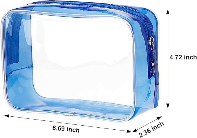 5 Pack Clear PVC Zippered Toiletry Carry Pouch Portable Cosmetic Makeup Bag for Vacation, Bathroom and Organizing - Image 2