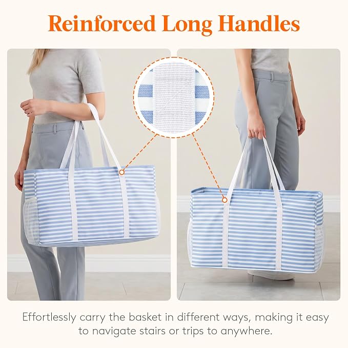 Lifewit Extra Large Tote Bag, Reusable Grocery Bags with Metal Wire Frame and Handles - Image 5