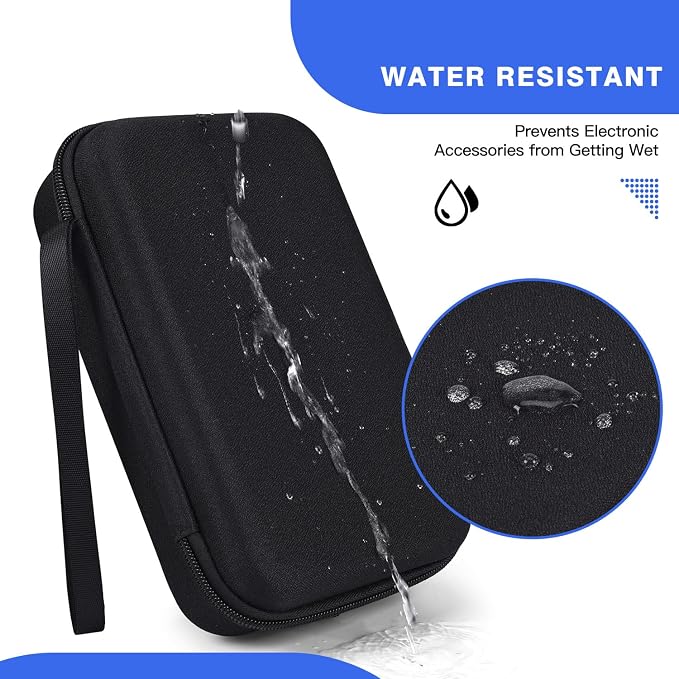 Hard Travel Electronic Organizer Case for MacBook Power Adapter Chargers Cables Power Bank Apple Magic Mouse Apple Pencil USB Flash Disk SD Card Hard Drive Waterproof Shockproof Carrying Bag, Black - Image 2