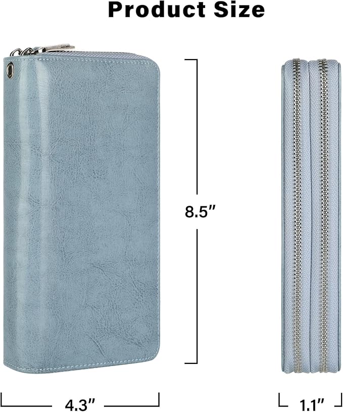Small Compact Women Wallet RFID Blocking Genuine Leather Bifold Purse with ID Windows - Image 6