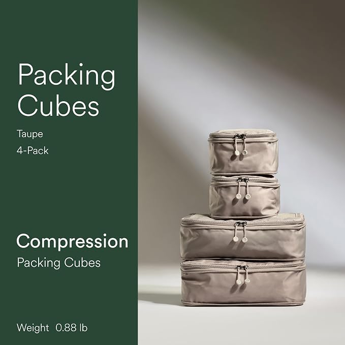 ANTLER - Compression Packing Cubes for Travel, Luggage Organiser for Suitcases or Bags, Travel Accessories, Set of 4, Taupe - Image 2