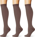 (3 pairs) Compression Socks 20-30 mmHg Long Knee High Socks for Women Men Support Athletic Travel Daily Wear by Saniripple