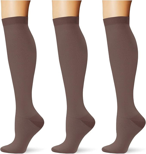 (3 pairs) Compression Socks 20-30 mmHg Long Knee High Socks for Women Men Support Athletic Travel Daily Wear by Saniripple