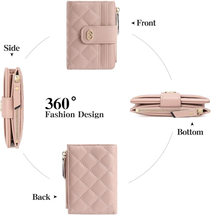 GAEKEAO Small Wallet for Women Slim Bifold Leather Credit Card Holder Wallets Zipper Pocket Coin Purse with ID Window - Image 7