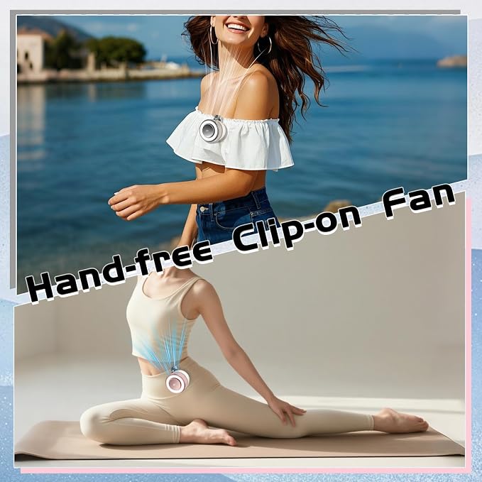 Portable Clip-On Fan, Mini USB Rechargeable 360° Rotatable Fan, Personal Fan 3-Speed Silent Mini Bladeless Fans (Sliver-2000mAh) - Image 4