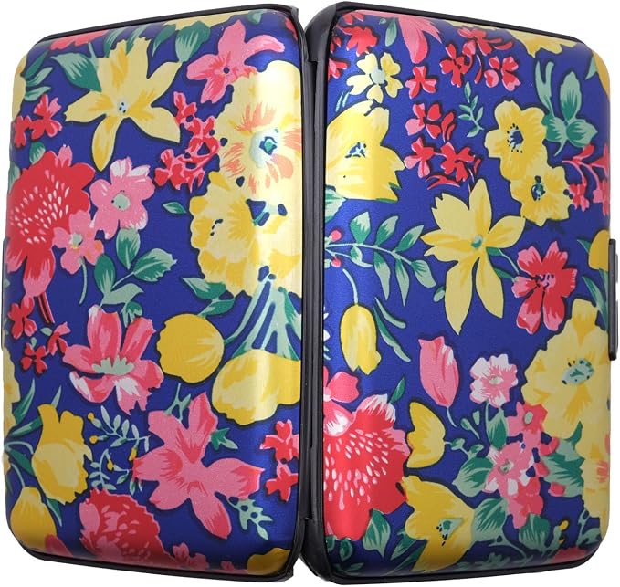 RFID Blocking Credit Card Holder for Men Women - Stylish Travel Wallet - Best protection for Bank Debit, ID, ATM, Cards against Scanning Criminals (light flowers) - Image 3