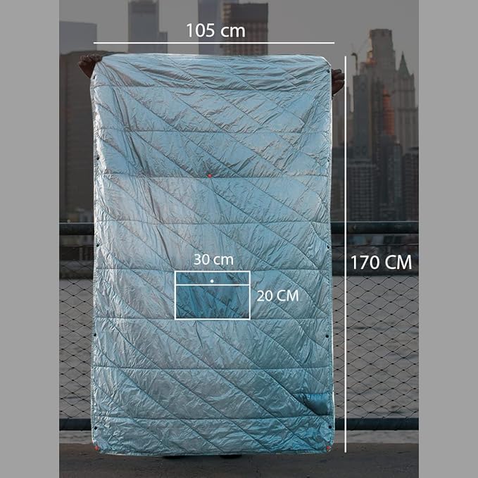 Gravel Layover Travel Blanket – Ultra-Light Compact Blanket for Camping and Outdoor Adventures - Down Alternative Portable Travel Blanket for Layovers & Road Trips (Blue) - Image 3