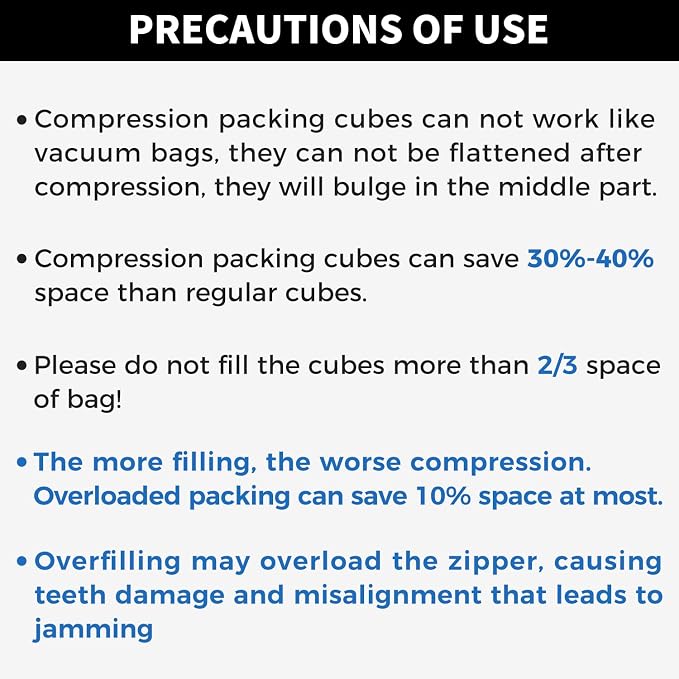 BAGAIL 4 Set/6 Set/8 Set Compression Packing Cubes Travel Accessories Expandable Packing Organizers (Square Mesh, 06-Black) - Image 7