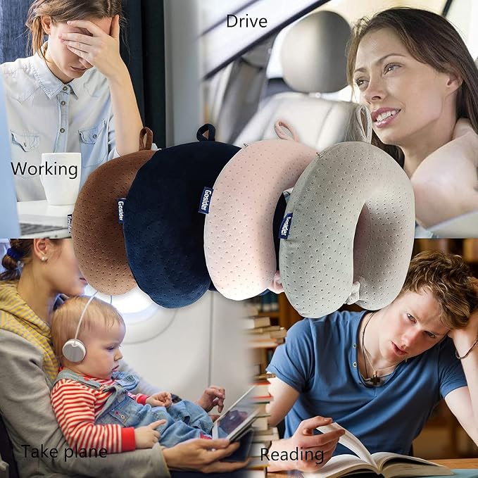 Memory Foam Travel Pillow, Comfortable Travel Neck Pillow U Shape, Support Neck and Head to Relieve Fatigue, Portable Neck Pillow Suitable for Planes, Trains, Self-Driving Cars - Image 6