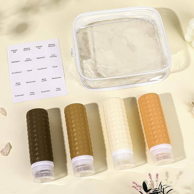 Travel Bottles for Toiletries, TSA Approved Travel Size Containers, Leak Proof Silicone Shampoo Bottles, Small Toiletry Containers with Clear Bag for Shampoo Conditioner Lotion - Image 2