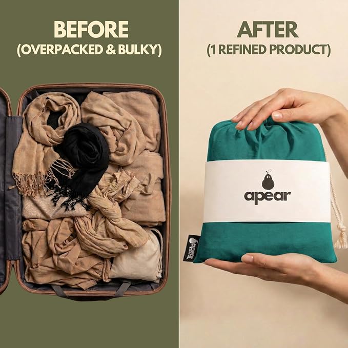 16-in-1 Compact Travel Blanket with Bag – Reversible, Ultra Soft Bamboo Airplane Blanket with Hidden Pocket – Packable for Flights & Travel Essentials (Semi-Weighted, Double Layer) - Image 4