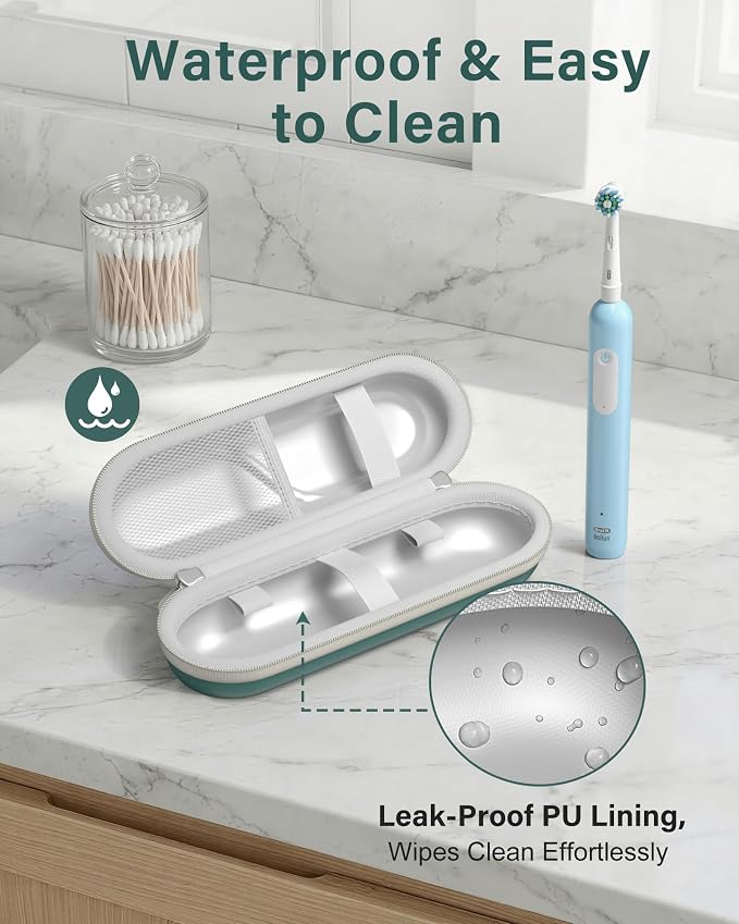 ProCase Toothbrush Travel Case for Oral-B/Oral-B Pro 1000 1500 5000 7000 7500 6000 9600/Philips Sonicare 4100 5100 1100 6100 5300 Oral-B iO Electric Toothbrush Portable Hard Container -Darkgreen - Image 3