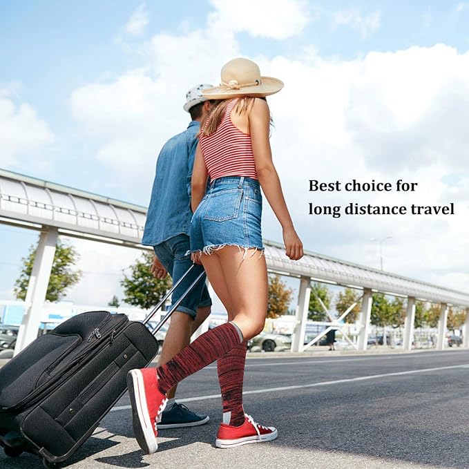 5/6 Pairs Graduated Compression Socks for Women&Men 20-30mmhg Knee High Socks Travel Hiking Running Stocking - Image 2