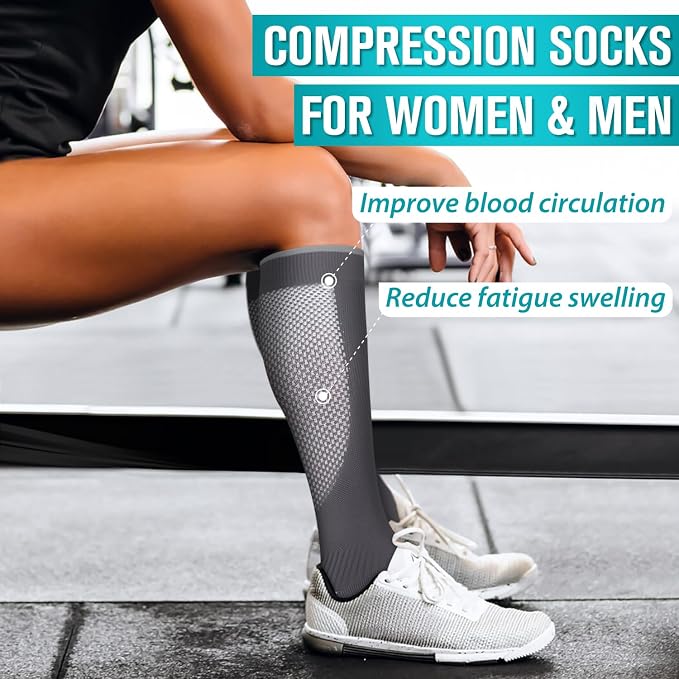 Copper Compression Socks for Women & Men (6 pairs) - Best Support for Nurses, Running, Hiking, Recovery - Image 3