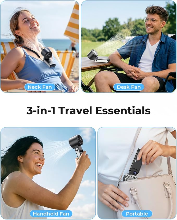 MORECORE Portable Handheld Fan with Ice Cooler, [Instant Chill to 50℉], Gifts for Men Mom Women Grandma Girl Her Hot Flash, 5000mAh Portable Cooling Fan, Camping/Cruise/Travel Essentials 2026 - Image 9