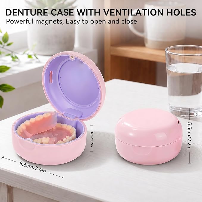 Portable Vent Denture Bath Case Soft Buffer Holder for Travel False Teeth | Safe material, removable silicone pad for hygienic use, multi-scene use, pocket fit for home, journeys & daily oral storage - Image 3