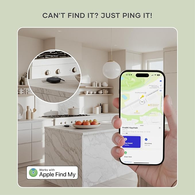 Satechi FindAll Keychain, Find My Compatible, for iPhone, iPad, Mac, Black | Bluetooth Tracker, Wireless rechargeable, location tracking, left-behind alerts, loud audible chime, for iPhone, iPad, Mac - Image 4
