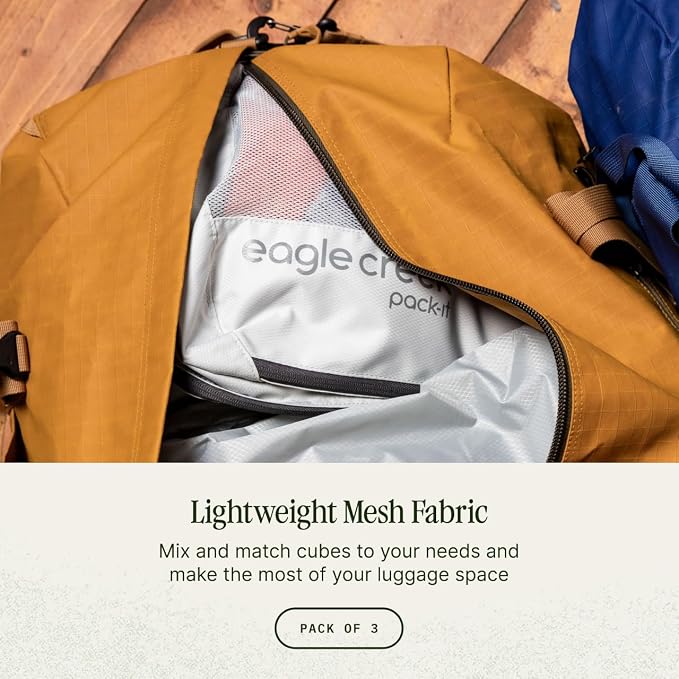 Eagle Creek Pack-It Reveal Cube Set, XS/S/M, Storm Grey | Packing Cubes for Compartmentalizing Luggage, Durable, Ultra-Lightweight, Breathable, Easy Grab Zipper, Mesh Windows - Image 3