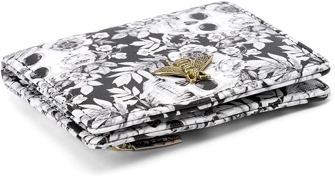 Small Women Wallet RFID Blocking Bifold Pocket Wallet Slim Compact Ladies Purse Mini Wallets For Women (Skull) - Image 4